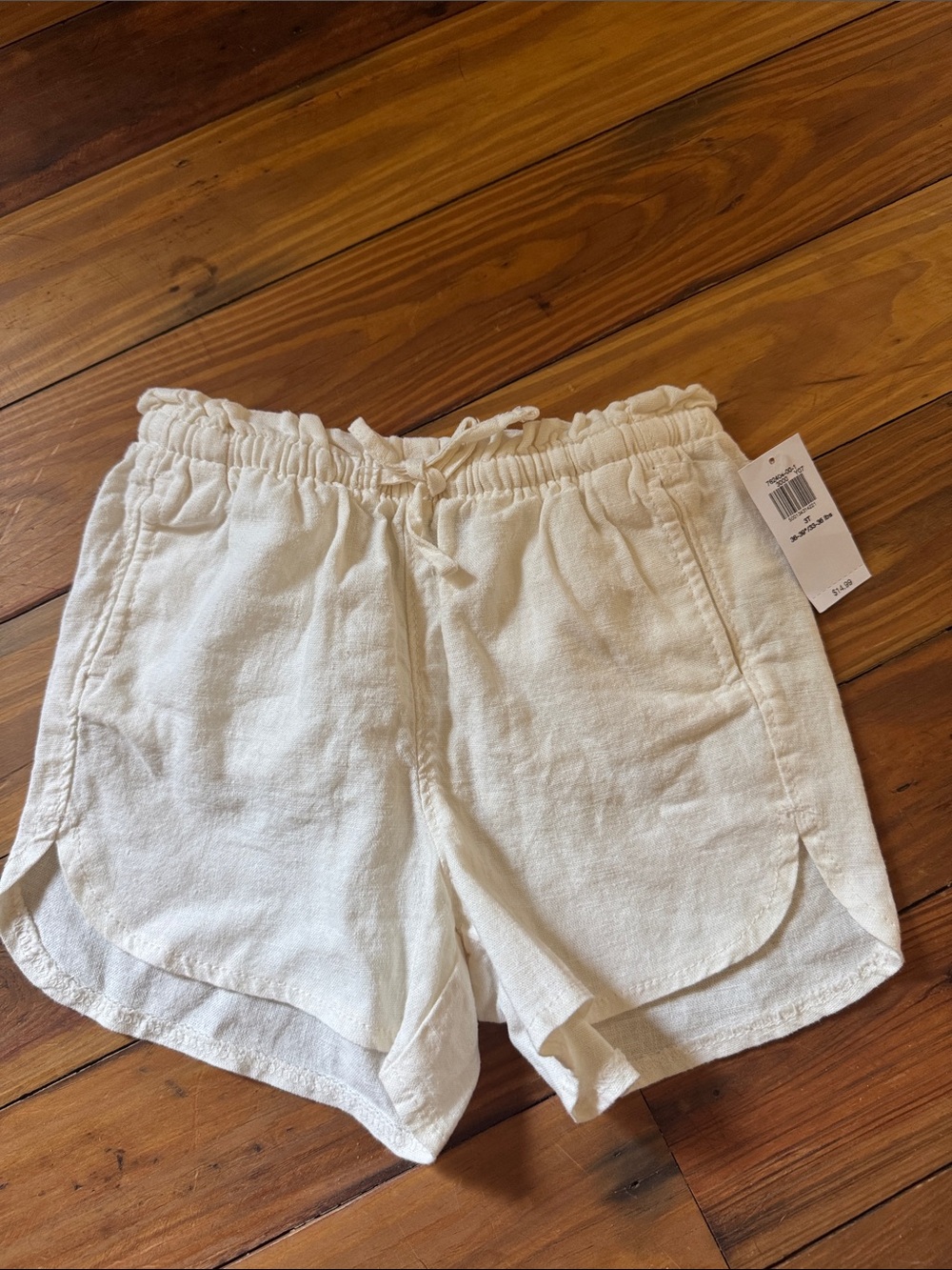 Old Navy Cream Drawstring Linen-Feel Kids Shorts